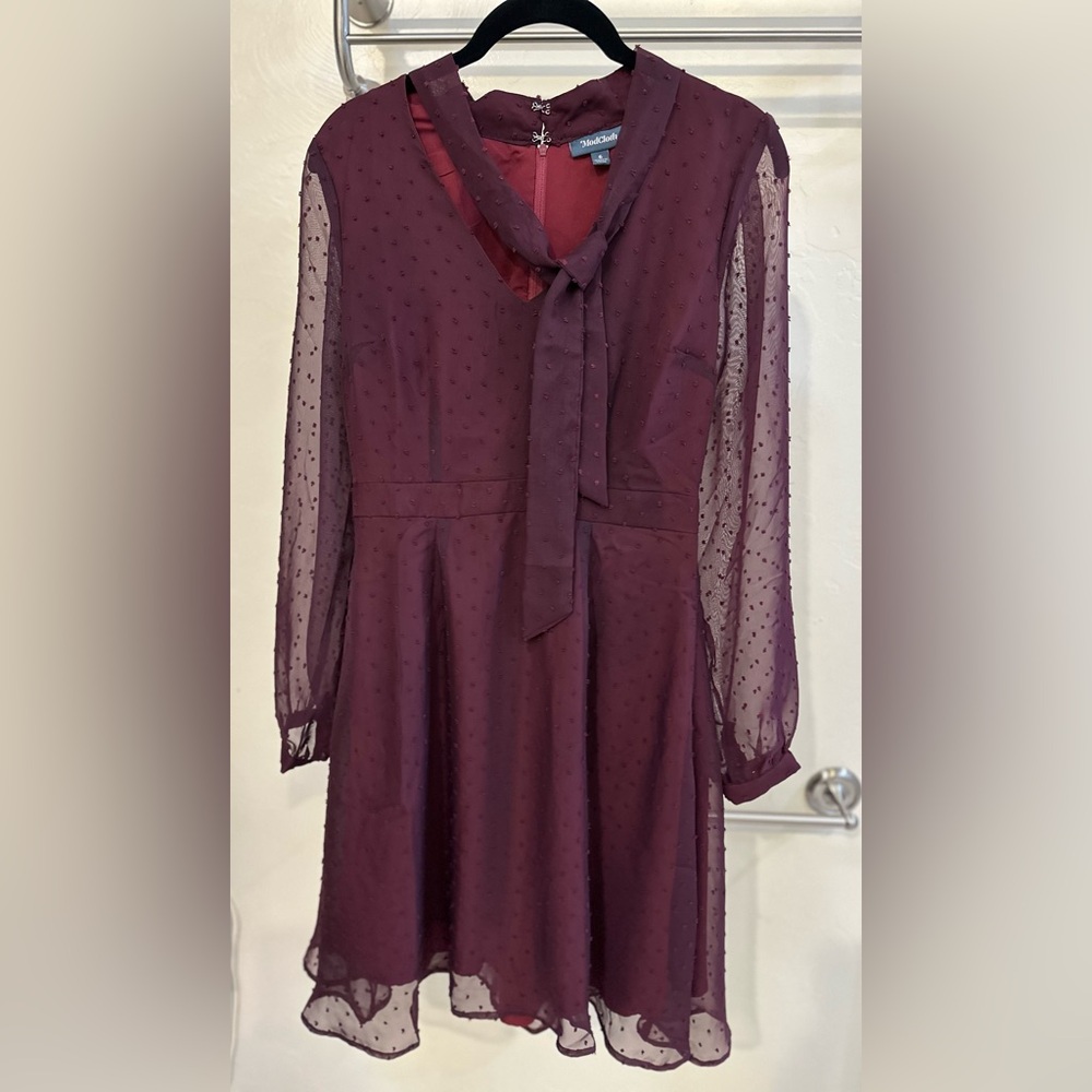 Modcloth Apogee of Elegance, Sheer Sleeves and Swiss Dots